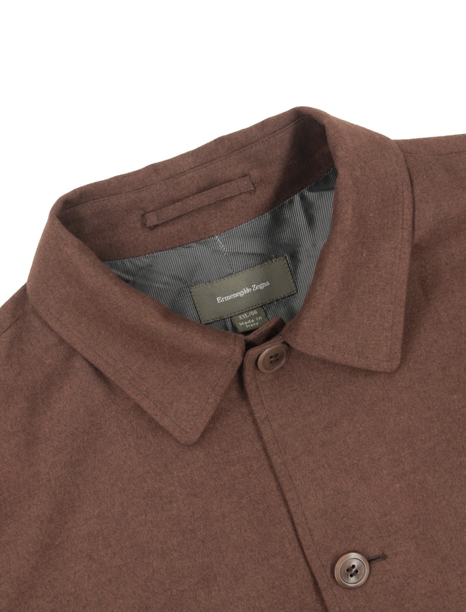 ジャケット・アウター Granhiert dark brown wool silk serge Men's 46 R Ermenegildo Zegna Brown Silk & Cashmere