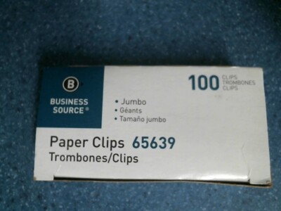 Business Source BSN65639 Jumbo Paper Clips, Box of 100, FREE SHIPPING 