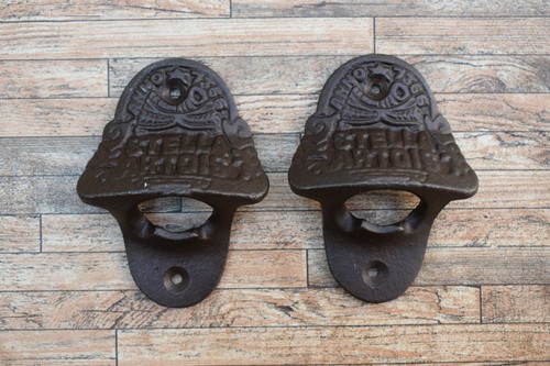 Vintage Cast Iron Wall Mounted Bottle Opener House Kitchen Farm Barn Tools 2pcs - Picture 6 of 10