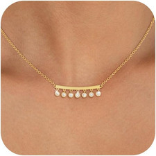 Gold Necklace for Women, Dainty 14K Gold Plated 5A Cubic Zirconia Pendant Neckla