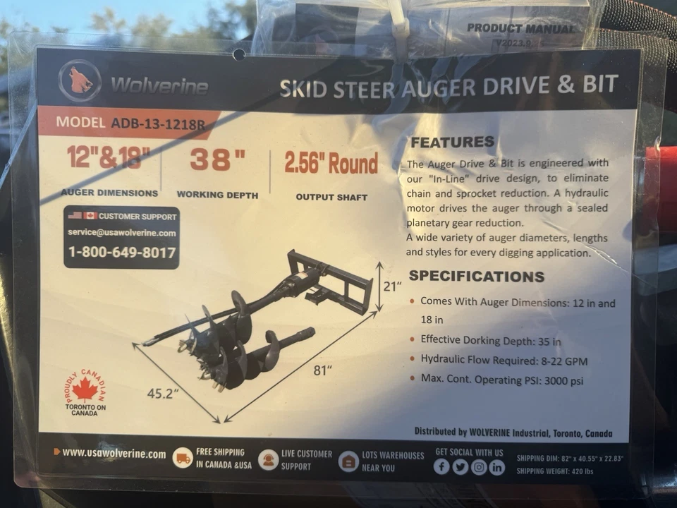 Wolverine minicarregadeira broca drive-in 12 polegadas e 18 polegadas. - Imagem 2 de 4