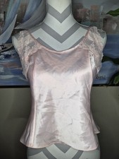 Vintage Victoria Secret Pink Satin Lace Detail Camisole Top