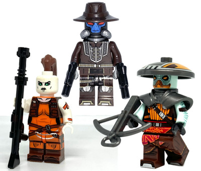 3x Bounty Hunters Custom Minifigures - Cad Bane, Embo, Aurra Sing star wars