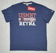 NWT Homage USMNT USA Soccer #7 Reyna Tri-Blend T-Shirt Blue Size 2XL