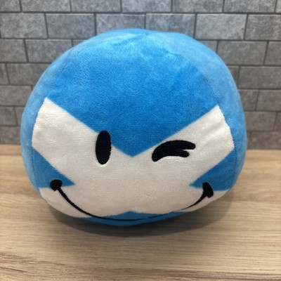 Smiley World schottisches blau & weißes zwinkerndes Gesicht Emoji weiches Plüschtier Ball 7 Zoll