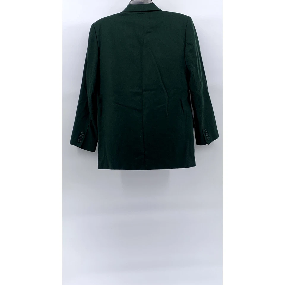 Blazer para mujer LONDON FOG Petite verde bosque de un solo botón de lana peinada talla 6P Foto 2 de 4