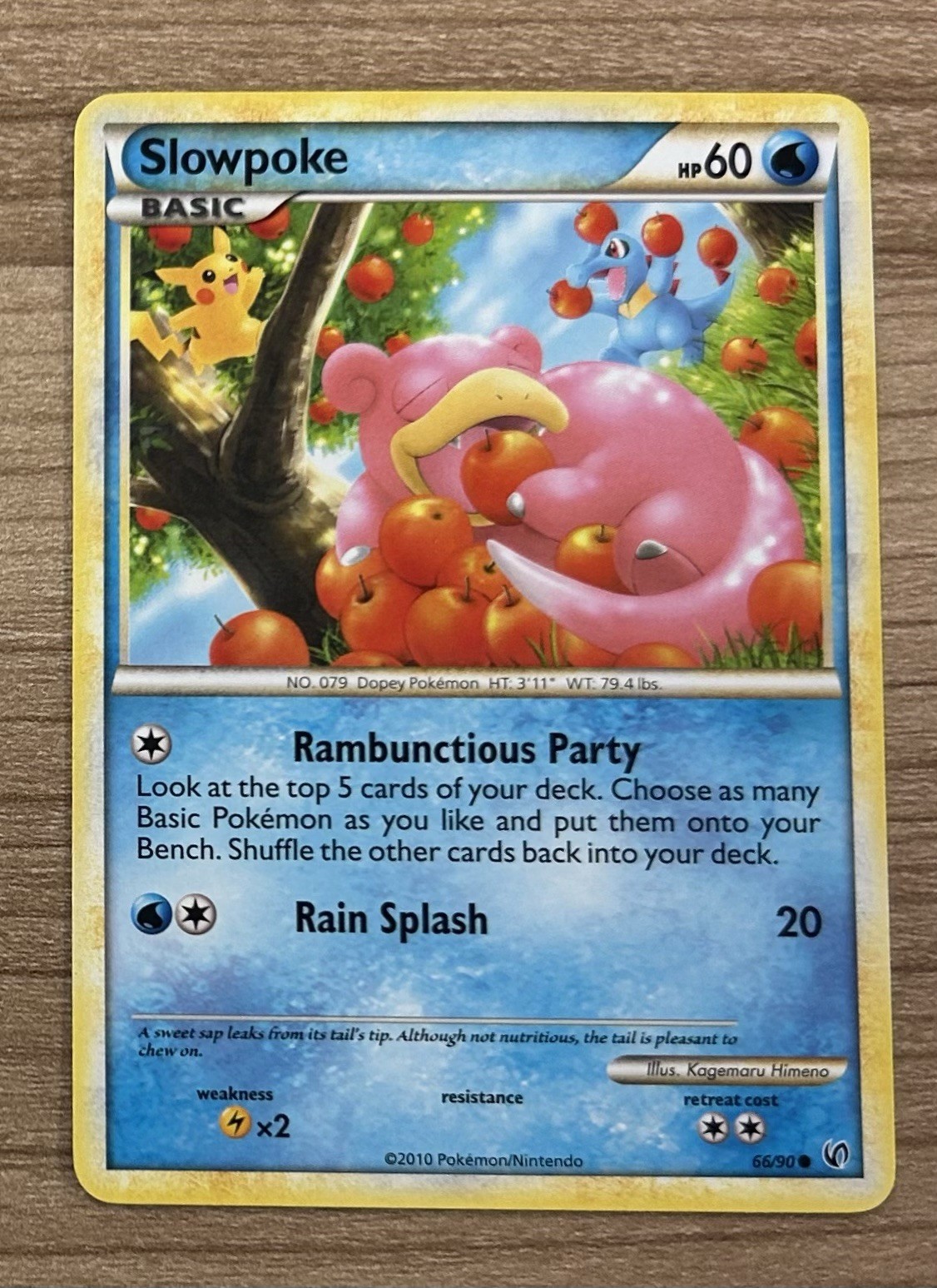 Slowpoke 66/90 Undaunted Common Basic 2010 HP 60 Pokemon Card