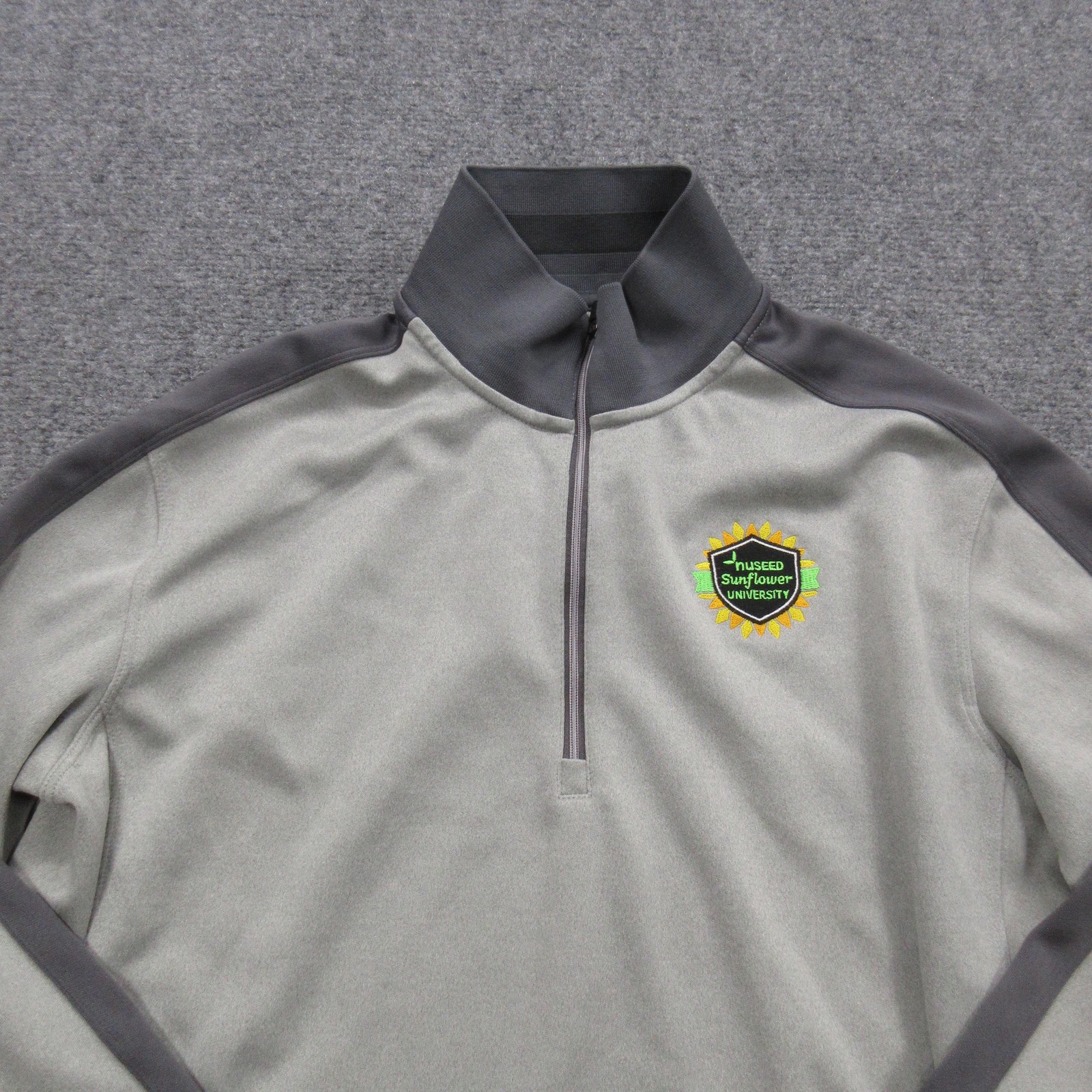 SACAI X NIKE Nike Pullover Uomo Grigio Medio Girasole Università Usat Gol 1 4 Zipcca