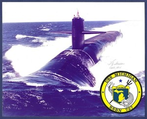 USS MICHIGAN SSBN-727 Nuclear-Powered Submarine 8 x 10 Official USN Photo
