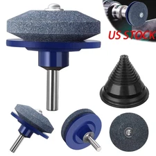 5Pcs Lawn Mower Blade Sharpener & Balancer Kit for Drill Grinder Garden Tool