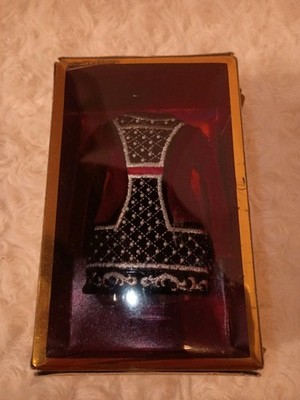 Miniature Royal Crown Robe Display Box Set Red Velvet Beaded King Queen Vtg GUC