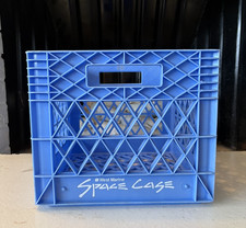 Rare Vintage West Marine Space Case Blue Plastic Milk Crate 13x13x11 Storage