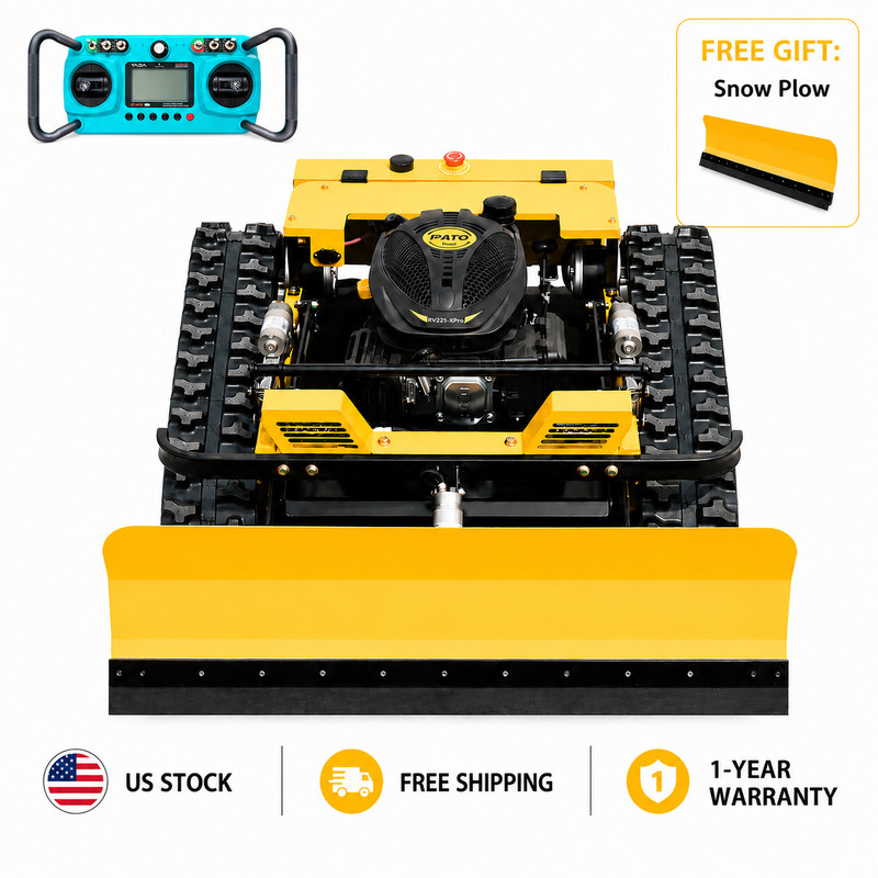 Free Ship Remote Control Lawn Mower 9HP Tracked Robotic Mower‌ Auto Blade Adjust