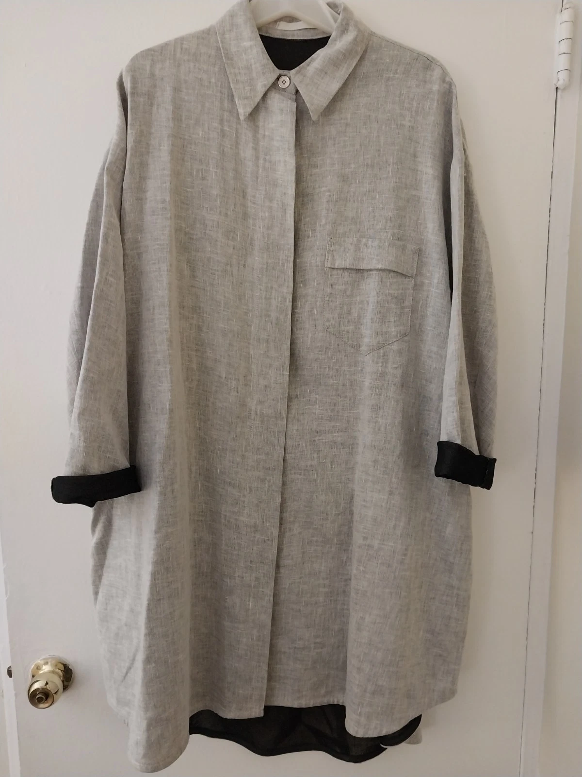 MAISON MARGIELA Abito cappotto lino grigio MM6 Maison Martin Margiela
