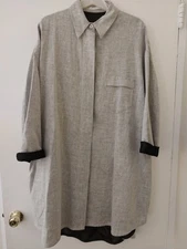 MM6 Maison Martin Margiela Gray Linen Coat Dress