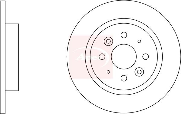 APEC DSK2538 Brake Disc Rear Solid 261mm Outer Ø 40mm Height Fits Kia Shuma