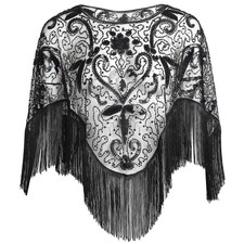 1920s Shawl Wraps Sequin Beaded Evening Cape for Gatsby Party  Bridal Shawl ...