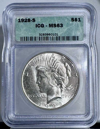 1928 S Peace Silver Dollar ICG MS63