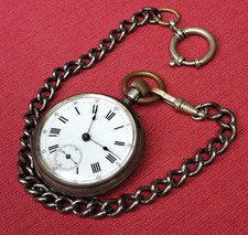 Remontoir Cylindre 4 Rubis alte silberfb. Taschenuhr mit Kette Funktion? Sammler