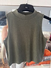Turtleneck Crop Top H&M Khaki Size M Excellent Condition