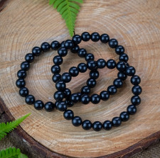 Shungite Gemstone Stretch Bracelet 6MM Beads Spiritual Unisex, EMF Protection