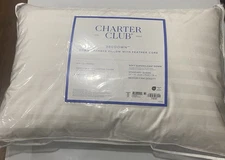 Charter Club WHITE 360 Down & Feather Chamber Pillow, US Standard Floor Model