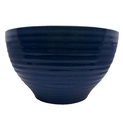 Vintage Emile Henry Blue Ribbed Nesting Bowl Set (3) Made In
