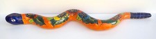 ESCULTURA DE SERPIENTE DE CASCABEL DE CERÁMICA MEXICANA TALAVERA 24 1/2" DE LARGO SERPIENTE