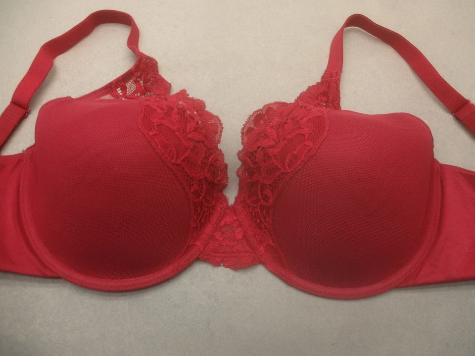 Sutiã Demi 36D Bali Feminino Vermelho Forrado Underwired Fecho Traseiro Opaco 10U - Imagem 2 de 4