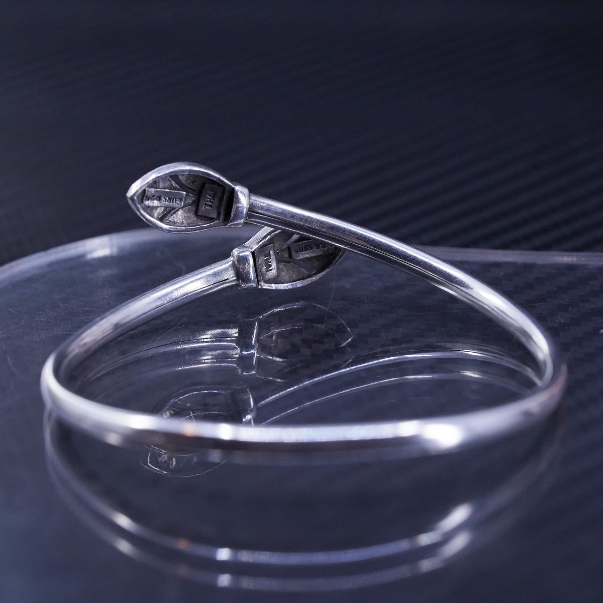 7.25”, vintage sterling silver 925 wide wrap bangle