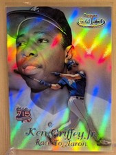 1999 Topps Gold Label RACE TO AARON BLACK 2 Ken Griffey Jr Refractor RARE INSERT