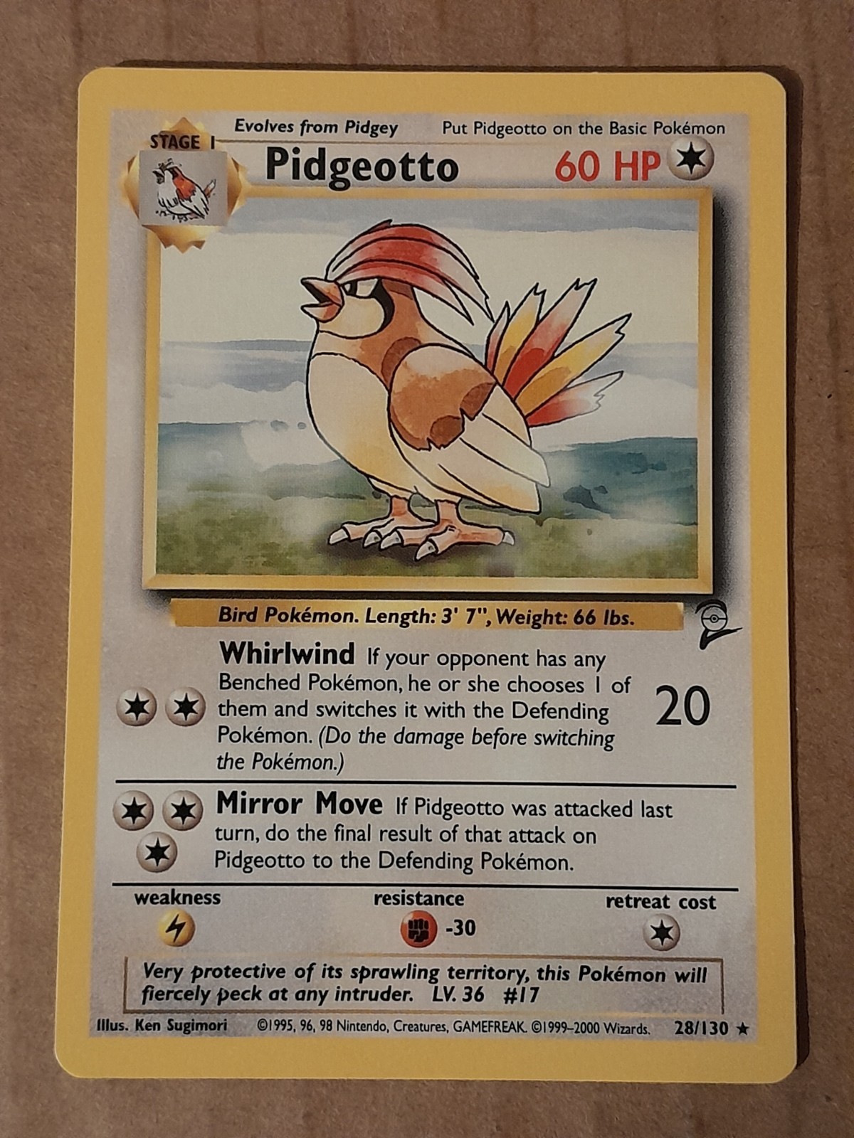 Pokemon Pidgeotto 28/130 Base Set 2 Rare LP See Pictures