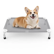Elevated Dog Bed with Teslin Cooling Fabric - Lightweight Dog Cot for Small/M...