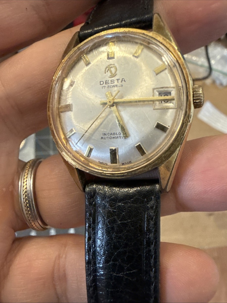 Desta 17 Jewels Incabloc Automatic Men's Watch Gold Filled With