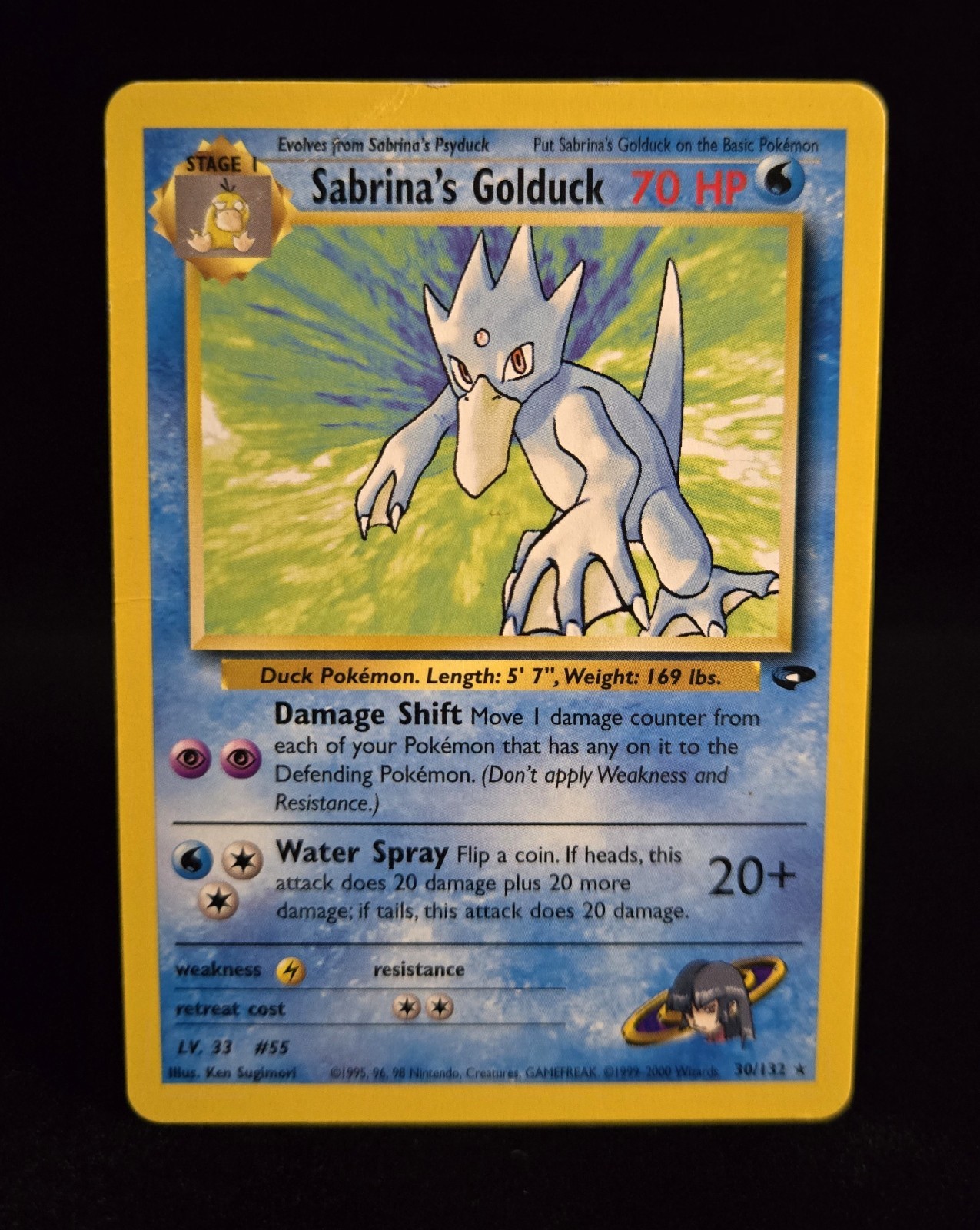 Pokémon TCG - SABRINA'S GOLDUCK - 30/132 - RARE - GYM CHALLENGE (2000) - HP/MP