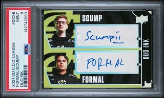 2021 UPPER DECK CALL OF DUTY SCUMP FORMAL OPTIC DUAL AUTO AUTOGRAPH PSA 9