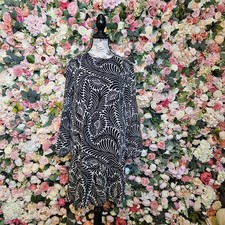 Dress Midi Paisely Loft Size S, Black White Long Sleeve