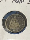1871 Seated Liberty Half Dime, 90% Silver, USA, Vintage