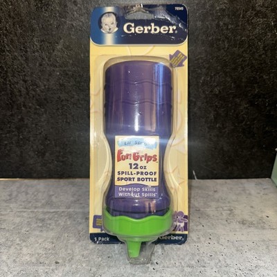 Vintage Gerber Lil Sport Sippy Cup Purple with Plastic Lid Green ~7  tall Y2K