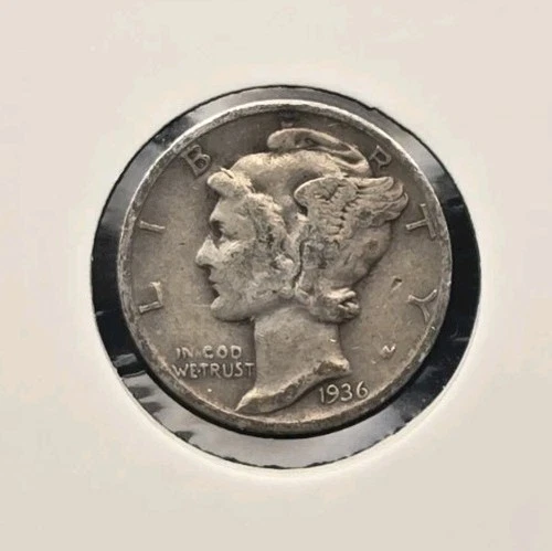 1936-P Mercury Dime 90% Silver US Mint Philadelphia