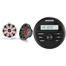 Kicker KMC2 Gauge Mount Marine Grade Receiver  45KM654L 6.5" LED Speakers bu...