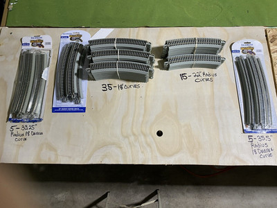 Lot of  Bachmann  Assorted HO Nickel Silver 18''- 33.53'' Degree & 35.5'' Degree