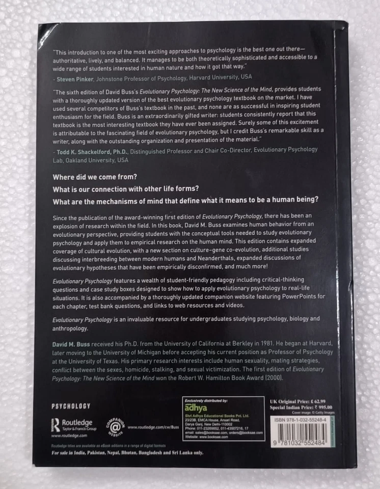Evolutionary Psychology: The New Science of the Mind by Buss  India Paperback 6e - Image 3 of 3