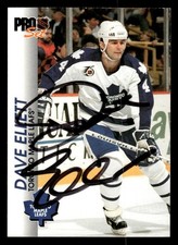 1992 Pro Set Hockey #186 Dave Ellett Signed Autograph (no COA)