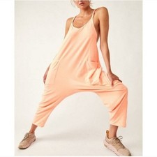 Free People Movement Hot Shot jumpsuit Sz L Lounge Yoga READ Melon