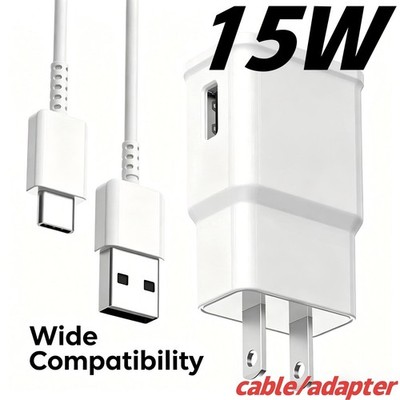 1M USB Type C Charging Cable / 15W Charger Block for Samsung Galaxy Series,US