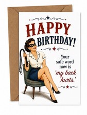 Funny Birthday Greeting Card "My Back Hurts" Blank Inside w/ Kraft Envelope