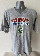 Vintage 80’s SMU Mustangs T-shirt Size S/M 1983 Cotton Bowl Football Jersey