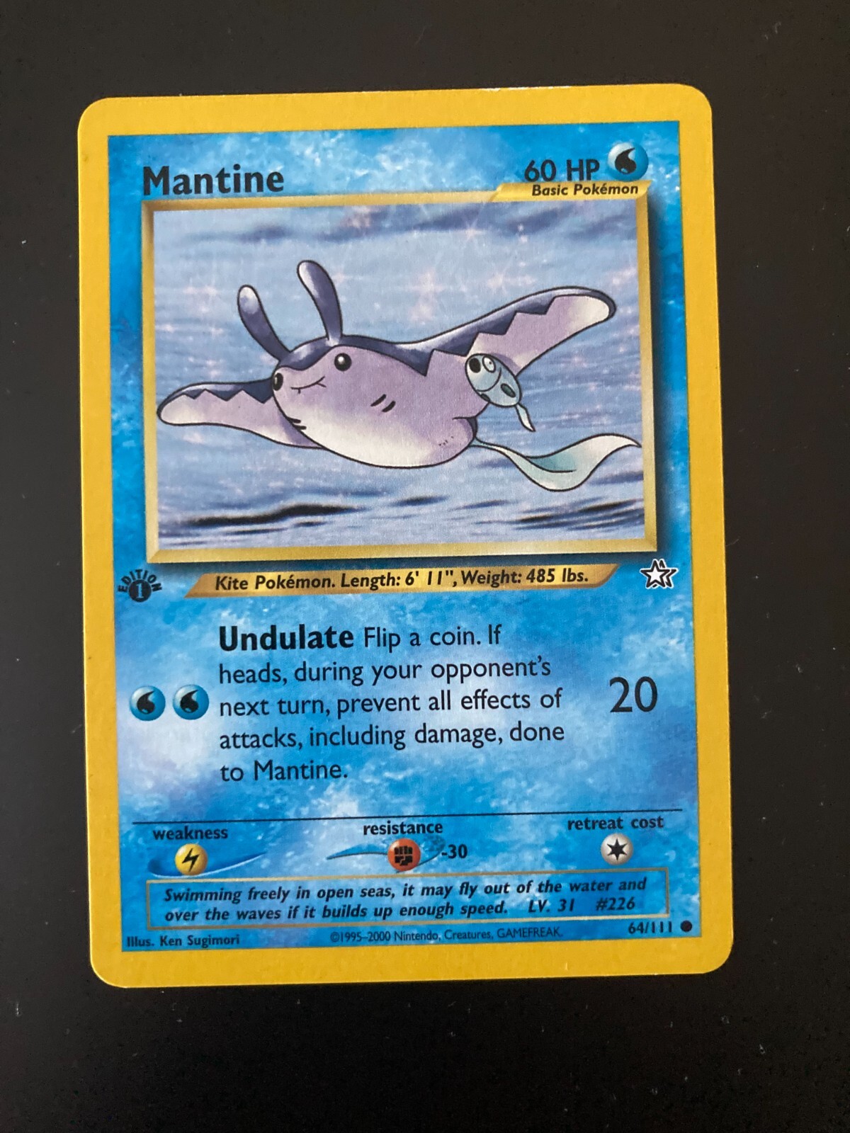 Mantine 64/111 1st Edition Neo Genesis Pokemon Card NM