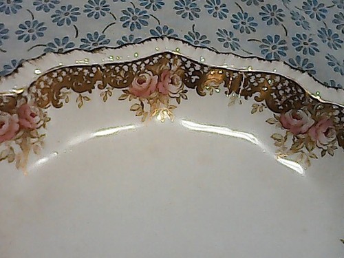 Staffordshire Tray / Plate  ●  England  ●  Floral  ●  Arc / Crescent - Picture 4 of 6